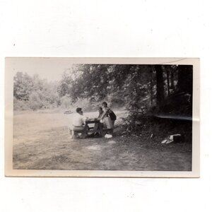 Friends Enjoying  A 1950s Fourth-of-July Picnic